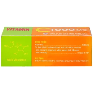 Viên sủi Vitamin C 1000mg OPC điều trị bệnh Scorbut và các chứng chảy máu do thiếu Vitamin C (10 viên)