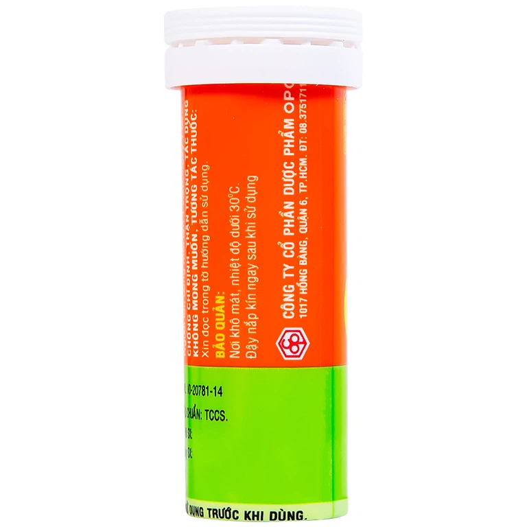 Viên sủi Vitamin C 1000mg OPC điều trị bệnh Scorbut và các chứng chảy máu do thiếu Vitamin C (10 viên)