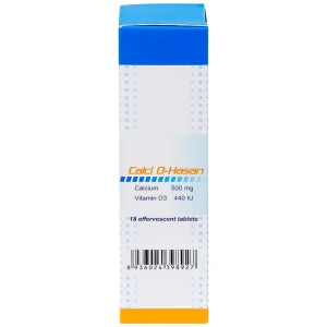 Viên sủi Calci D-Hasan điều trị loãng xương, bổ sung Canxi và Vitamin D (18 viên)