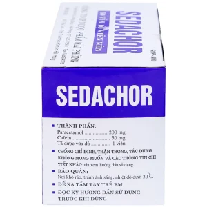 Thuốc Sedachor Haripharco hạ sốt, giảm đau, trị cảm cúm, nhức đầu (50 vỉ x 10 viên)