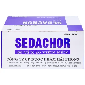 Thuốc Sedachor Haripharco hạ sốt, giảm đau, trị cảm cúm, nhức đầu (50 vỉ x 10 viên)