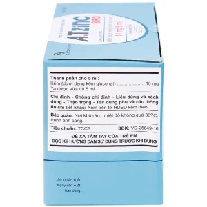 Siro A.Tzinc 10mg/5ml An Thiên phòng ngừa và điều trị thiếu kẽm (30 ống)