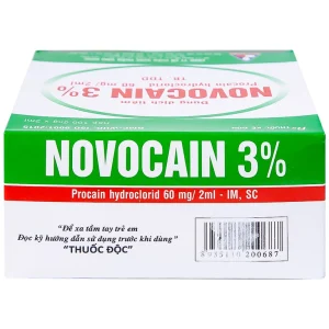 Dung dịch tiêm Novocain 3% Vinphaco gây tê tiêm thấm, gây tê vùng, gây tê tủy sống (100 ống x 2ml)