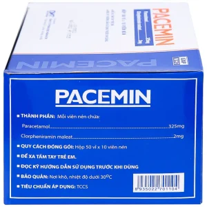 Viên nén Pacemin Hataphar điều trị triệu chứng đau đầu, sổ mũi, hắt hơi, giảm đau nhẹ (50 vỉ x 10 viên)