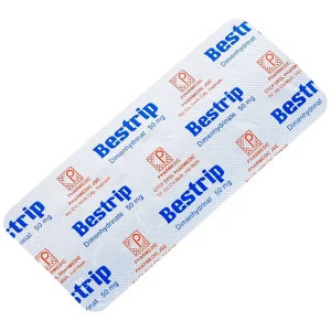Thuốc Bestrip 50mg Pharmedic phòng và điều trị các chứng buồn nôn do say tàu xe (3 vỉ x 10 viên)