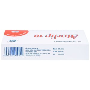 Thuốc Atorlip 10mg DHG điều trị tăng cholesterol toàn phần, tăng LDL-cholesterol (3 vỉ x 10 viên)