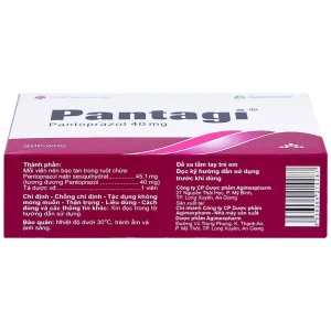 Viên nén Pantagi 40mg Agimexpharm điều trị loét dạ dày - tá tràng (3 vỉ x 10 viên)