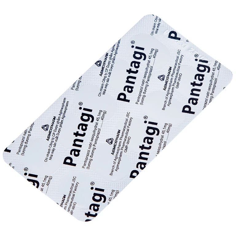Viên nén Pantagi 40mg Agimexpharm điều trị loét dạ dày - tá tràng (3 vỉ x 10 viên)
