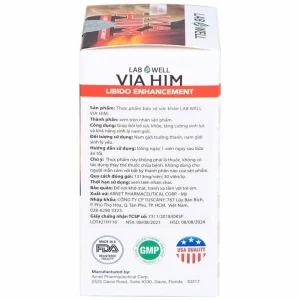 Viên uống Via Him Lab Well bồi bổ sức khỏe, tăng cường sinh lực và khả năng sinh lý ở nam giới (30 viên)