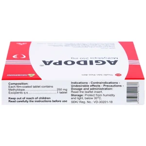 Thuốc Agidopa Agimexpharm điều trị tăng huyết áp (2 vỉ x 10 viên)