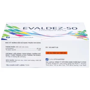 Thuốc Evaldez 50 Davipharm điều trị trầm cảm (6 vỉ x 10 viên)