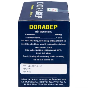 Thuốc Dorabep 800mg Đông Nam điều trị triệu chứng chóng mặt (10 vỉ x 10 viên)