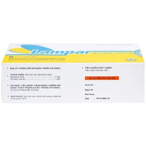 Viên nén Lampar 5mg DaviPharm điều trị bệnh trào ngược dạ dày - thực quản mạn tính (6 vỉ x 10 viên)