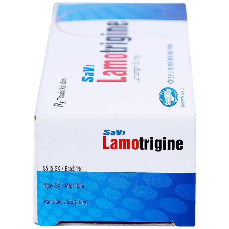 Viên nén Lamotrigine 50mg SaVi điều trị động kinh (3 vỉ x 10 viên)
