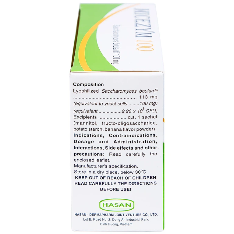 Thuốc bột Micezym 100 Hasan phòng ngừa và điều trị tiêu chảy (30 gói x 1g))