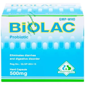 Men vi sinh sống Biolac Biopharco điều trị tiêu chảy, rối loạn tiêu hóa (10 vỉ x 10 viên)