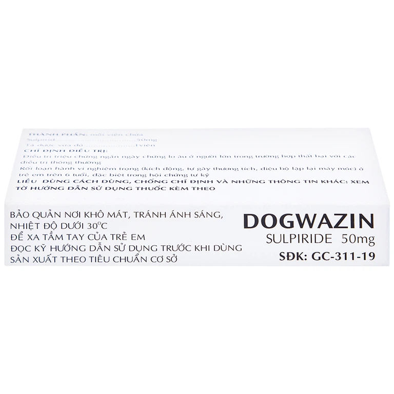 Thuốc Dogwazin Thành Nam điều trị các triệu chứng lo âu, rối loạn hành vi nặng (3 vỉ x 10 viên)