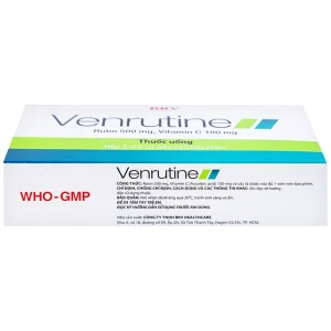 Thuốc Venrutine 500mg/100mg BRV điều trị bệnh trĩ, các chứng xuất huyết dưới da (3 vỉ x 10 viên)