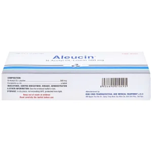 Thuốc Aleucin 500mg Bidiphar điều trị các cơn chóng mặt (3 vỉ x 10 viên)