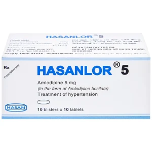 Thuốc Hasanlor 5 Hasan điều trị tăng huyết áp, đau thắt ngực (10 vỉ x 10 viên)