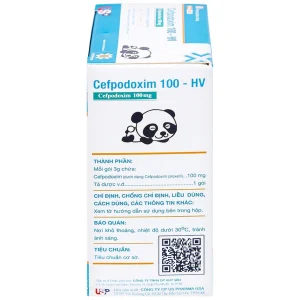 Bột pha hỗn dịch uống Cefpodoxim 100-HV USP điều trị nhiễm khuẩn (10 gói x 3g)
