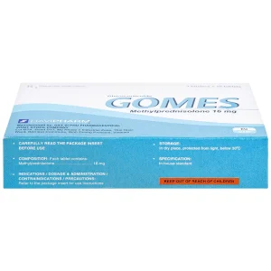 Thuốc Gomes 16mg Davipharm kháng viêm, điều trị viêm khớp dạng thấp, lupus ban đỏ hệ thống (3 vỉ x 10 viên)