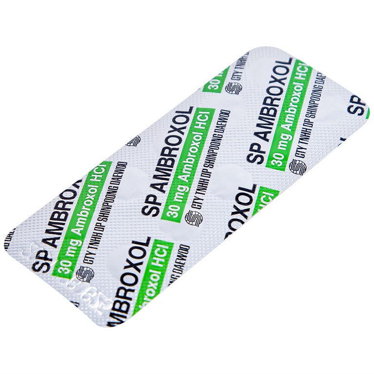 Thuốc SP Ambroxol 30mg điều trị các bệnh cấp và mạn tính ở đường hô hấp (10 vỉ x 10 viên)