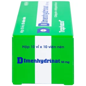 Thuốc Dimenhydrinat 50mg Traphaco chống nôn, chống say tàu xe (10 vỉ x 10 viên)
