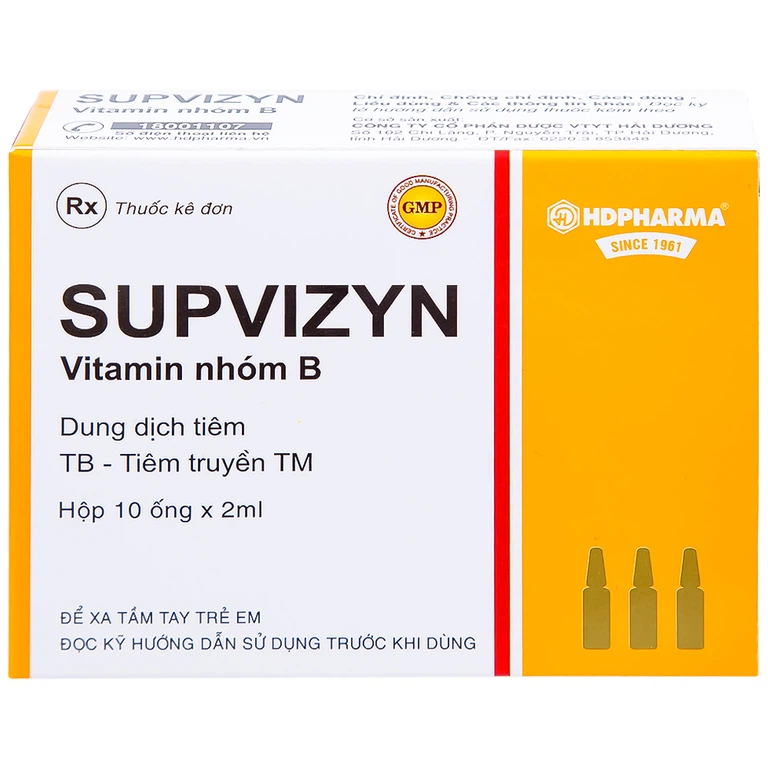 Dung dịch tiêm Supvizyn HDpharma dự phòng và điều trị thiếu các Vitamin nhóm B (10 ống)