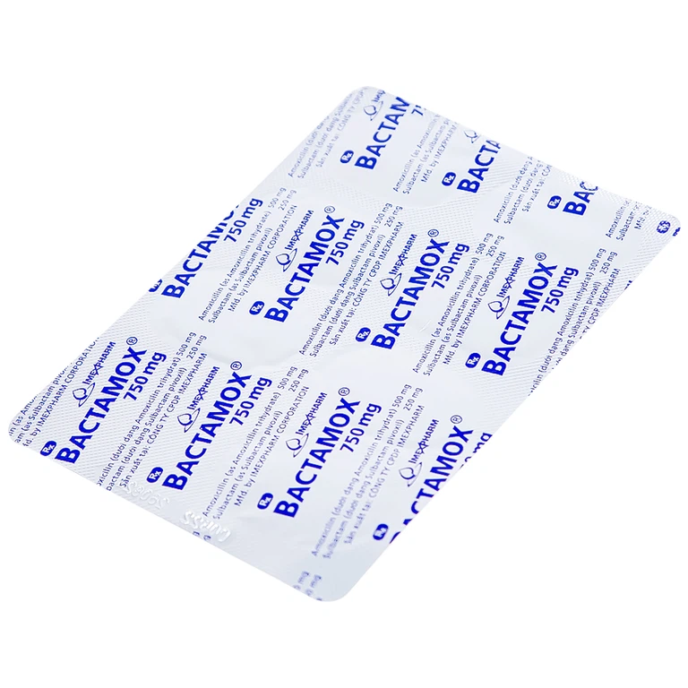 Thuốc Bactamox 750 Imexpharm điều trị nhiễm khuẩn (2 vỉ x 7 viên)