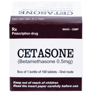 Thuốc Cetasone 0.5mg Pharbaco điều trị thấp khớp, bệnh hệ thống tạo keo (100 viên)
