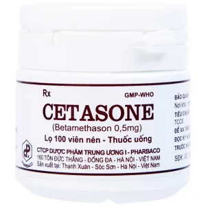 Thuốc Cetasone 0.5mg Pharbaco điều trị thấp khớp, bệnh hệ thống tạo keo (100 viên)