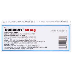 Thuốc Dorobay 50mg Domesco điều trị đái tháo đường típ 2 (3 vỉ x 10 viên)