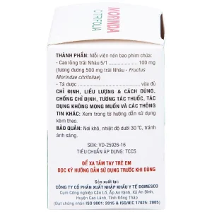 Thuốc Morinda Citrifolia Domesco điều trị đau nhức, sưng khớp, tăng huyết áp (50 viên)