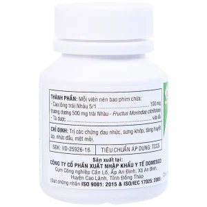 Thuốc Morinda Citrifolia Domesco điều trị đau nhức, sưng khớp, tăng huyết áp (50 viên)