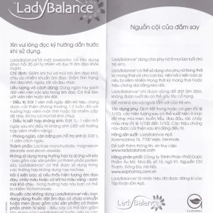 Viên đặt âm đạo LadyBalance giảm khí hư và mùi hôi âm đạo do nhiễm khuẩn âm đạo (1 vỉ x 12 viên)
