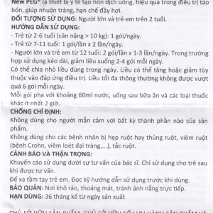 Gói pha hỗn dịch hỗ trợ nhuận tràng Newpeg Macrogol 3350 Sao Kim điều trị táo bón, nhuận tràng, đầy hơi (30 gói)