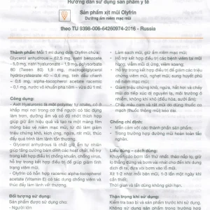 Dung dịch xịt mũi Olyfrin 15ml Solopharm loại bỏ các dịch mũi thừa