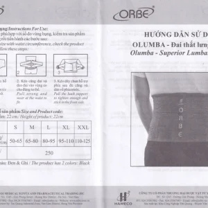 Đai thắt lưng cao cấp Olumba Size XL dự phòng tổn thương cột sống thắt lưng