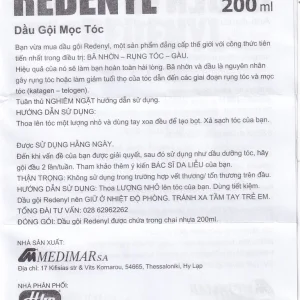 Dầu gội Redenyl Medimar dùng để trị gàu, viêm da tiết bã nhờn, ngăn ngừa rụng tóc (200ml)