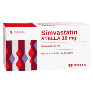 Thuốc Simvastatin Stella 10mg điều trị tăng cholesterol huyết nguyên phát (10 vỉ x 10 viên)