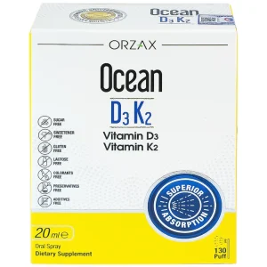 Dung dịch DubOcean D3K2 Orzax 20ml bổ sung Vitamin D3 và Vitamin K