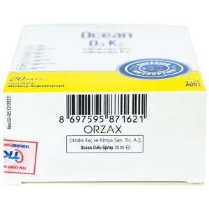 Dung dịch DubOcean D3K2 Orzax 20ml bổ sung Vitamin D3 và Vitamin K