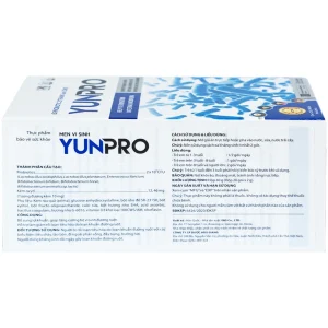 Men vi sinh Yunpro 2g DHG Pharma cân bằng hệ vi sinh đường ruột, giảm rối loạn tiêu hóa (20 gói)