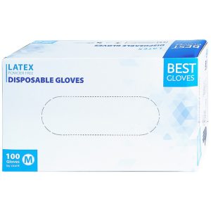 Găng tay cao su y tế không bột phủ Latex Powder Free Disposable Best Gloves size M (100 cái)
