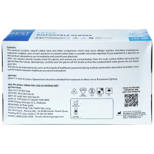 Găng tay cao su y tế không bột phủ Latex Powder Free Disposable Best Gloves size M (100 cái)