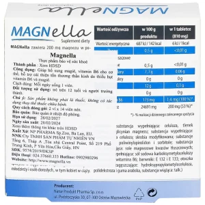 Viên uống Magnella Natur Produkt Pharma hỗ trợ cải thiện tổn thương thần kinh do thiếu vitamin B6, magiê (2 vỉ x 14 viên)