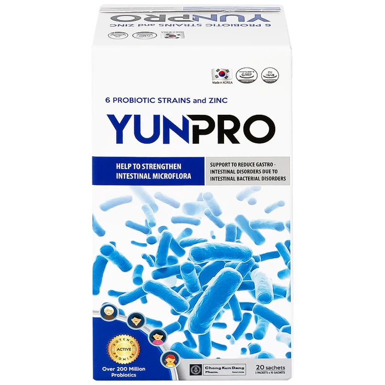 Men vi sinh Yunpro 2g DHG Pharma cân bằng hệ vi sinh đường ruột, giảm rối loạn tiêu hóa (20 gói)