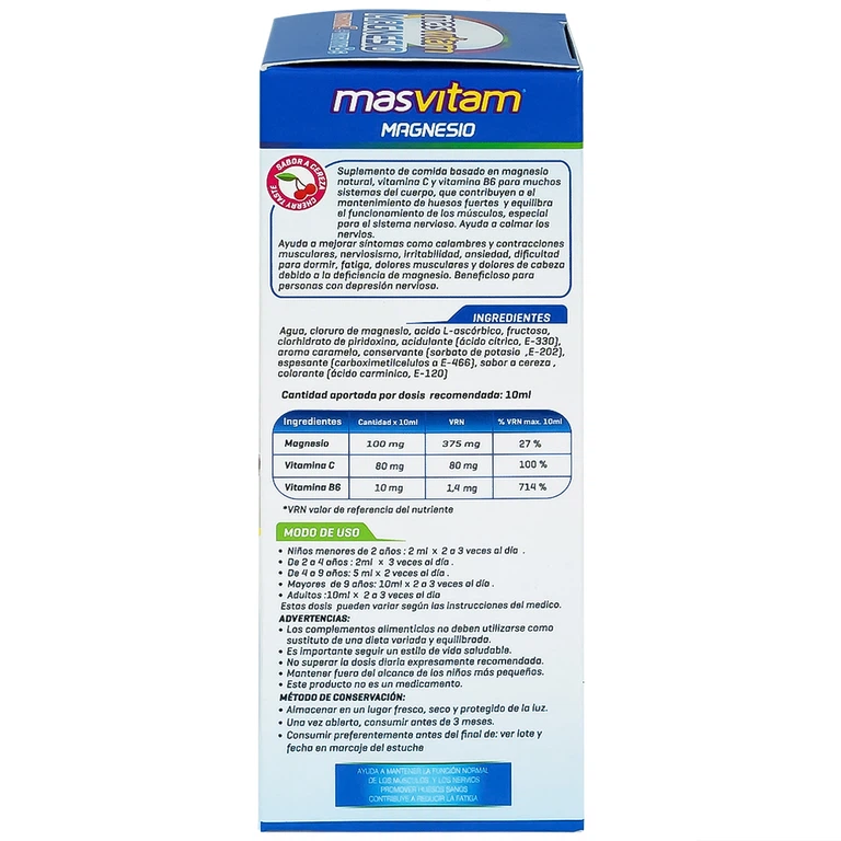 Dung dịch Masvitam Magnesium + Vit C + Vic B6 150ml bổ sung Magnesium, Vitamin C và Vitamin B6 cho cơ thể