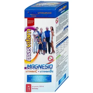 Dung dịch Masvitam Magnesium + Vit C + Vic B6 150ml bổ sung Magnesium, Vitamin C và Vitamin B6 cho cơ thể
